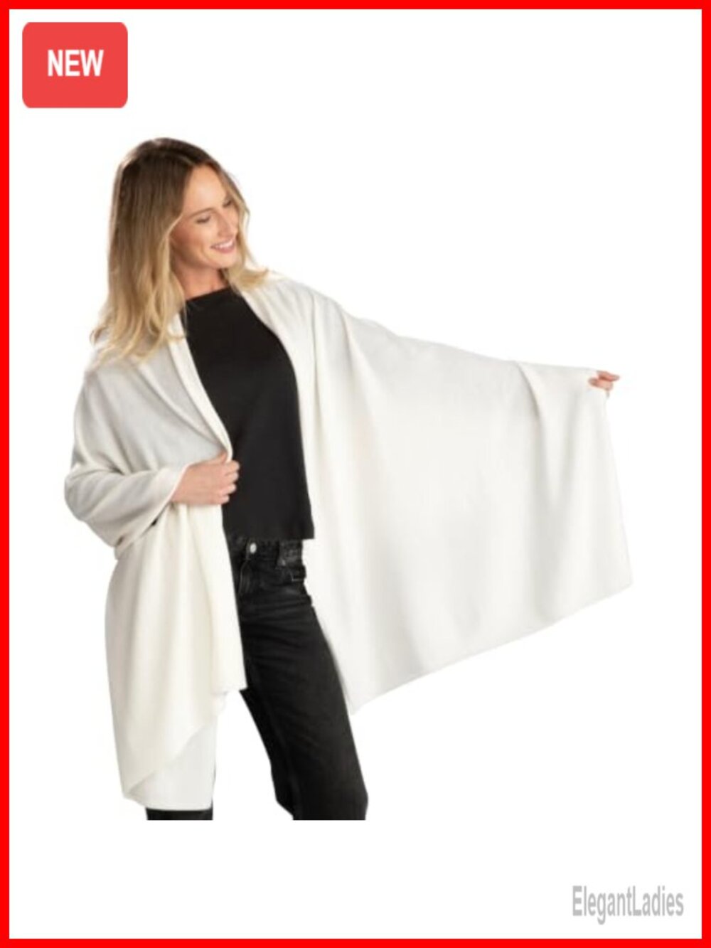 100% Cashmere Travel Wrap Oversized Shawl Blanket 80" x 30"